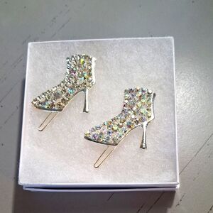 Rhinestone Embellished Boot Barrettes